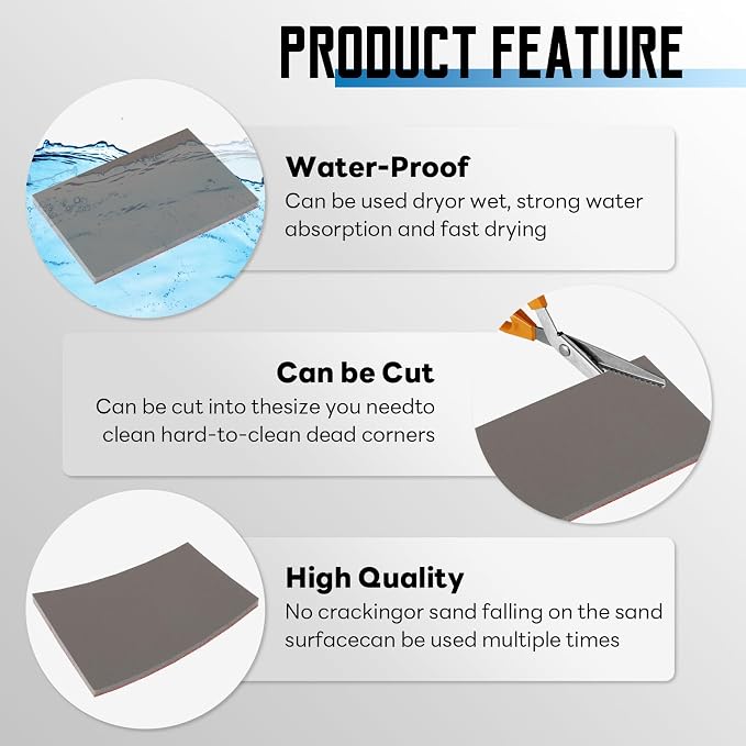 20 Pack 2000 Grit Sanding Sponge, 3 x 4 Inch Soft Foam Sanding Block Wet Dry - Image 3