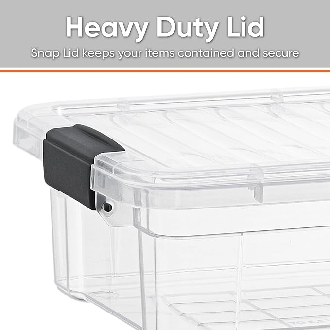 Superio Storage Bins with Lids- 2 Pack, 7.4 Qt Clear Boxes - Image 4
