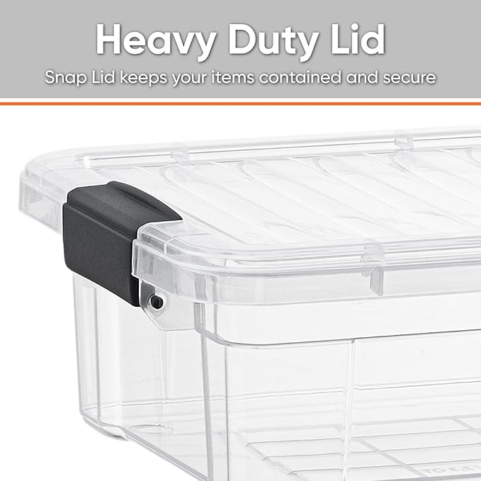 Superio Storage Bins with Lids- 4 Pack, 7.4 Qt Clear Boxes - Image 4