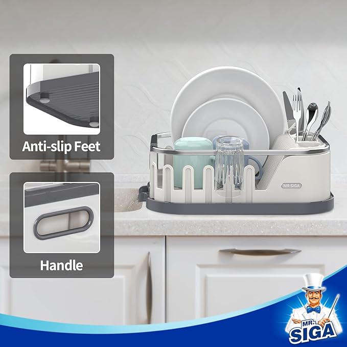 MR.SIGA Dish Drying Rack for Kitchen Counter, Compact Dish Drainer - Image 3
