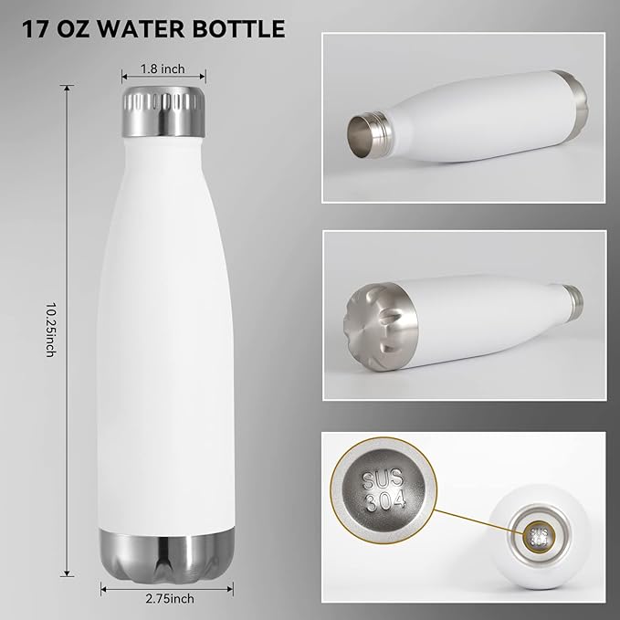 VEGOND 17oz Stainless Steel Water Bottles Bulk, Reusable Metal Sports Bottle - Image 3
