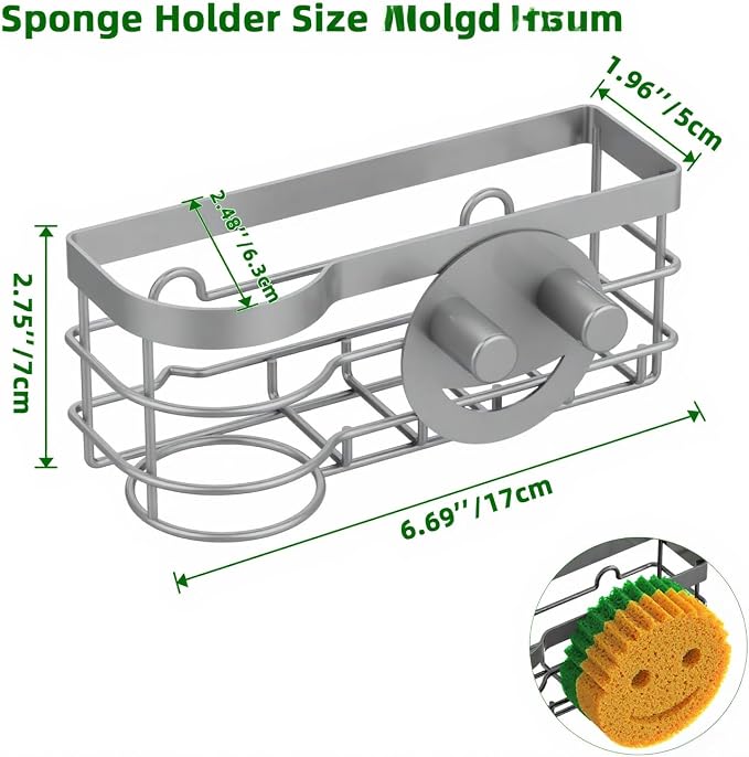 Cisily Grey Smiley Sponge Holder - Image 3