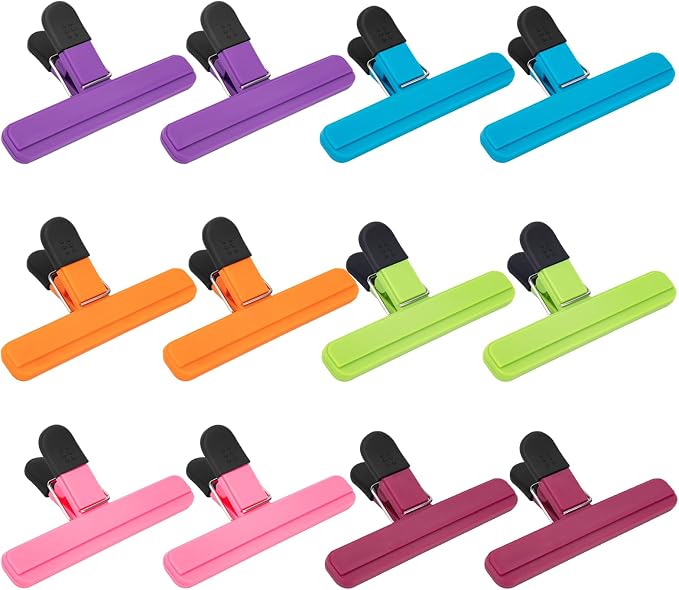 OWLKELA Chip Clip, 12 Pack Colors Wide Open Bag Clips by OWLKELA
