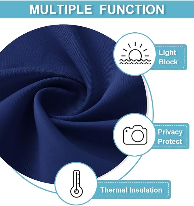 RYB HOME Small Window Tier Curtains, Light Block Privacy Solid Portable Drapes - Image 7