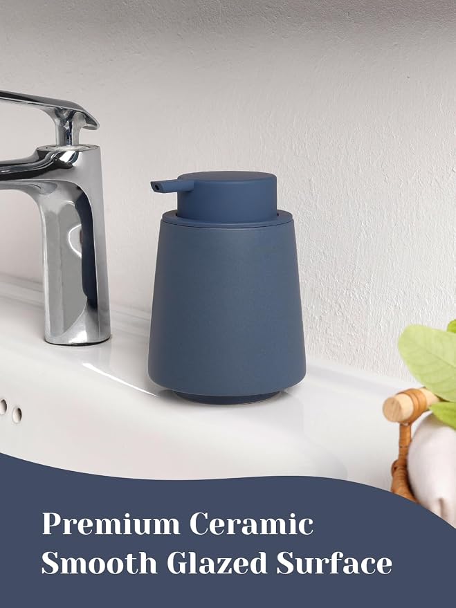 INGOFIN Ceramic Soap Dispenser, 14 oz Bathroom Hand Soap Dispenser, Liquid - Image 6
