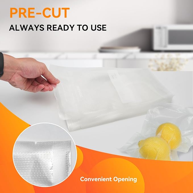 Wevac 6” x 10” 200 Count Food Vacuum Sealer Bags Keeper, PreCut Pint, BPA Free - Image 5