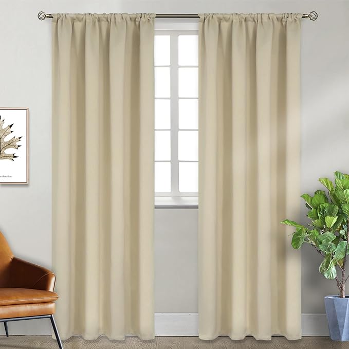 BGment Beige Room Darkening Curtains 84 Inches Length - Image 6