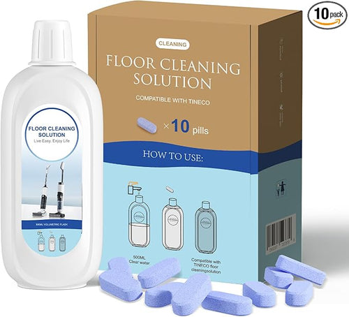 10 Bottles Compatible with Tineco Cleaning Solution Pet 500ml Per Bottle by NUKISA