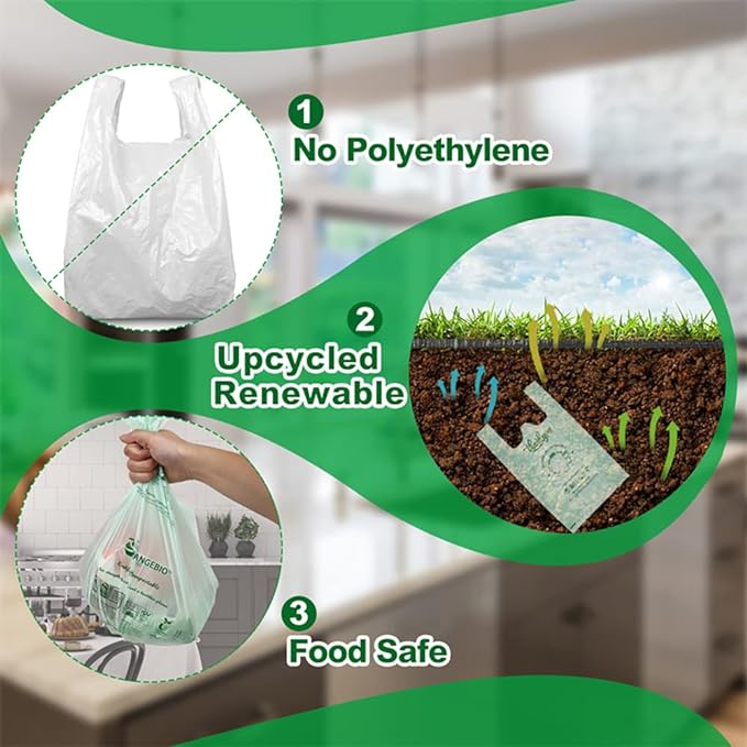 OrangeBio 6~8 Gallon Compostable Trash Bags, Plant-Based Garbage Bags - Image 4