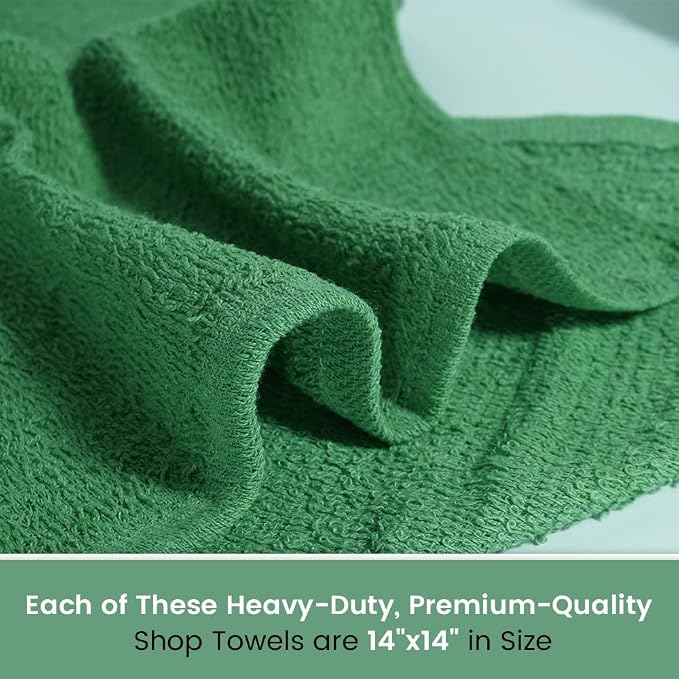 Terry Bar Mop Towels Green Value Pack of 60, Size 14"x17" Absorbent and Durable - Image 5