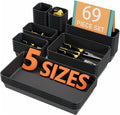 69PCS Large Plastic Interlocking Drawer Organizer, 5 Sizes Versatile Desk by Kutesna