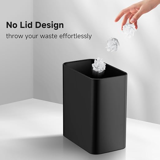 TIPGO Small Metal Trash Can, 2.1 Gallon Slim Trash Can - Image 4