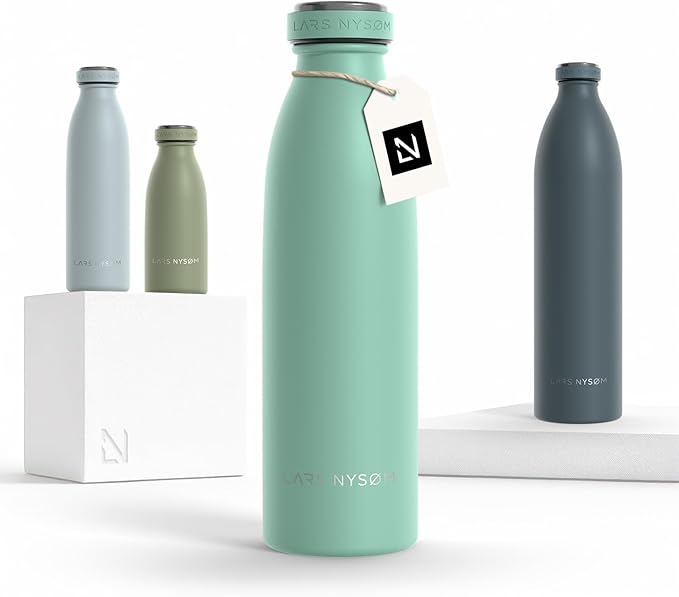 LARS NYSØM Stainless Steel Insulated Water Bottle 12oz 17oz 25oz 34oz 51oz | by LN