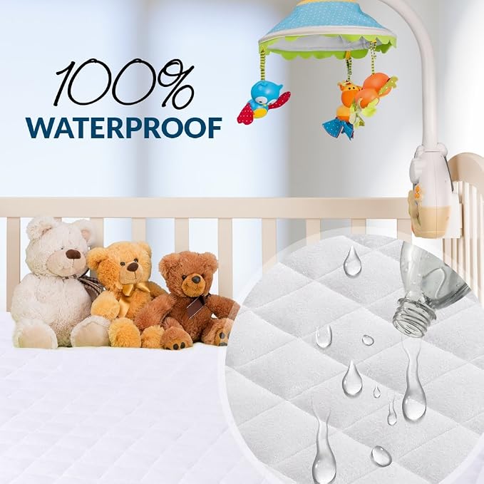 Mini Crib Mattress Protector 100% Waterproof, Noiseless – Viscose Made from - Image 5