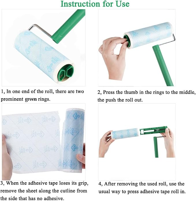 UNIKON Lint Roller Sticky Roller Pet Hair Roller, Long Handle Sticky Mop - Image 5