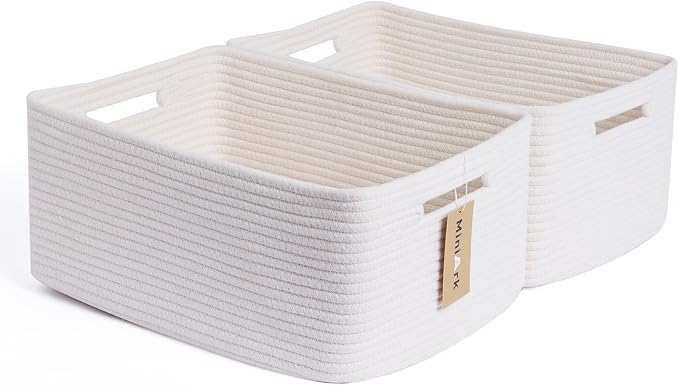 Large Storage Baskets for Shelves, Closet Organizers Bins for Clothes Blanket by MiniArkStorageBasketsHome