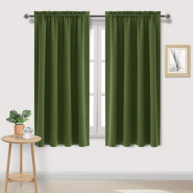 DWCN Olive Green Room Darkening Blackout Curtains by DWCN