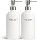 Vine Creations White Glass Soap Dispenser Set, Dish Soap and Hand Soap by VineCreations