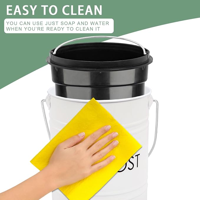 Vipush Compost Bin with Lid Small Countertop Compost Bin includes Inner Liner & - Image 6