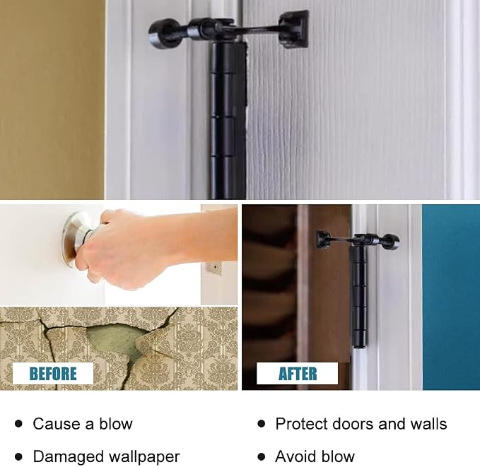 24 Pack Hinge Pin Black Door Stopper, Adjustable Heavy Duty Hinge Pin Door Stop - Image 4