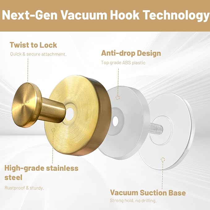 4 Pcs Suction Cup Hooks for Shower，Removable Hooks，Towel Hook，Suction Hook for - Image 7