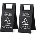 Kigley 2 Pcs Wet Floor Sign, 17 Inch Stainless Steel Caution Wet Floor Sign by Kigley
