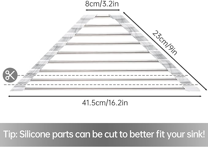Tomorotec Marble Triangle Roll-Up Dish Drying Rack - Image 4