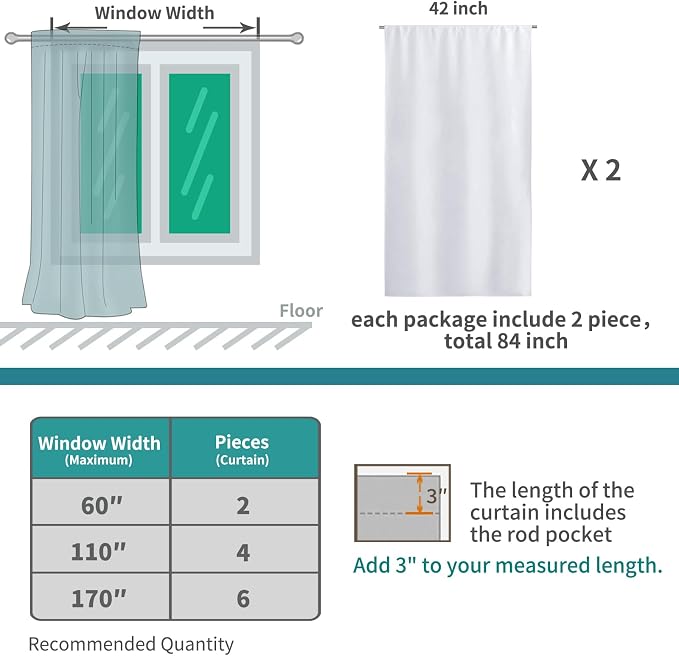 BGment Curtains 45 Inches Length - Image 5