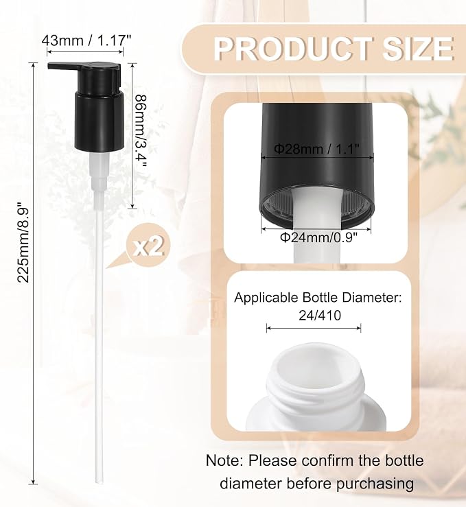 uxcell 2 Pcs Soap Dispenser Pump Heads, Hand Soap Dispensers Top Pumps - Image 2