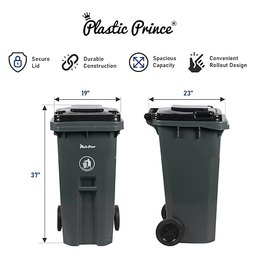 32 Gallon Trash Can Lid Outdoor Trash Can - Image 7