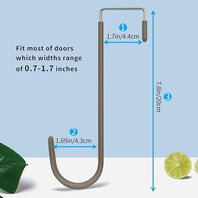 FYY Over The Door Hooks, 4 Pack Upgraded Long Door Hangers Hooks - Image 2
