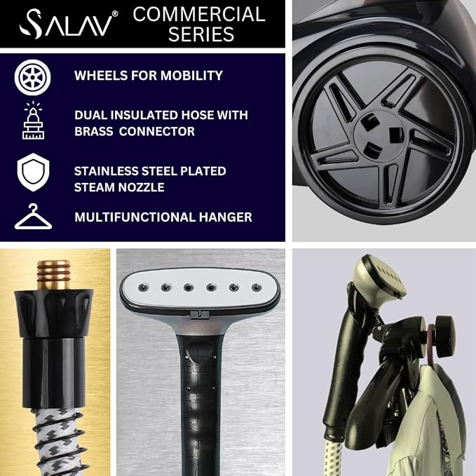 SALAV Heavy Duty Commercial Full-Size Garment Steamer - Image 2