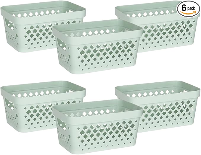 Glad Plastic Baskets for Organizing, Linen Closet, and Bathroom | Nesting Shelf by GladTrashFoodStorage