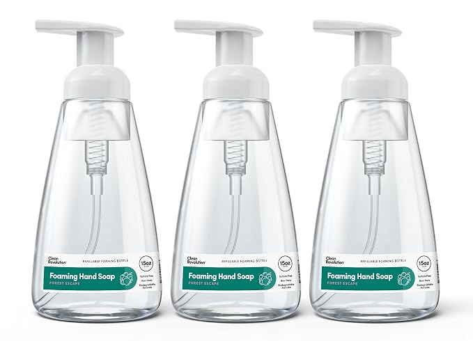 Clean Revolution Ready to Use Foaming Hand Soap| Three Pack | Jumbo 15oz by CleanRevolution