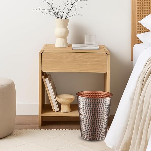 Monarch Abode Handcrafted Metal Wastebasket Trash Can - Image 8
