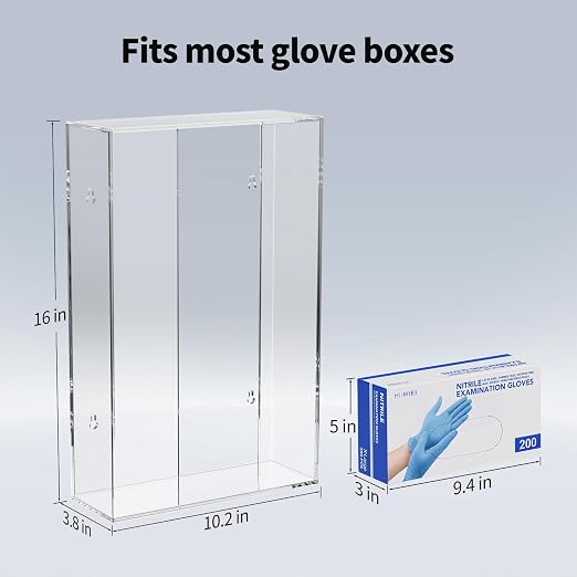 HIIMIEI Acrylic Glove Dispenser Wall Mount, Capacity Of 3 Glove Boxes - Image 4