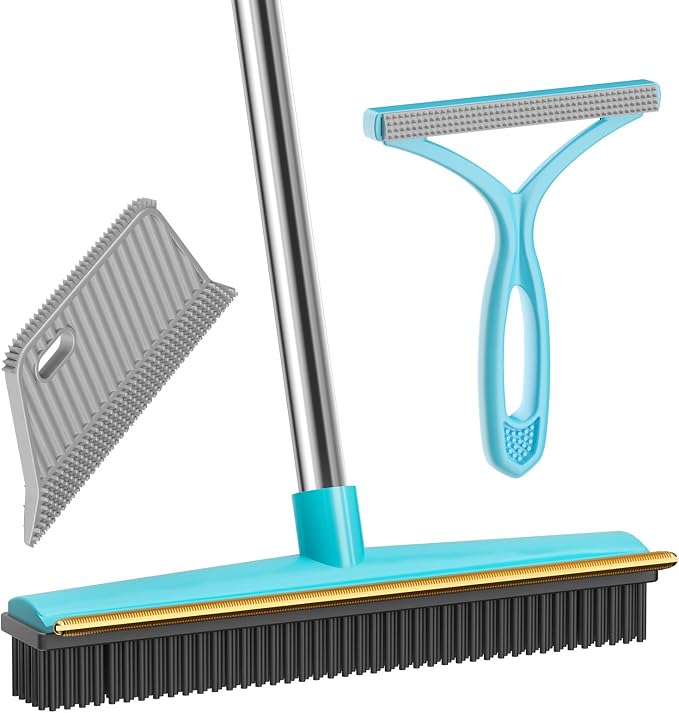 Carpet Rake for Pet Hair Removal, Dog Cat Fur Remover Rubber Broom, Carpet Rake by SOCCSO