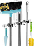 3 Racks and 4 Hooks Broom and Mop Holder Wall Mounted Garage Organizer Storage by AceMining