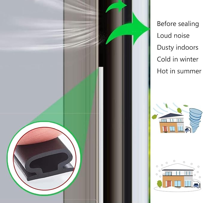 Black Rubber Weather Stripping Door Seal Strip, D Shape Door Rubber Weather - Image 5