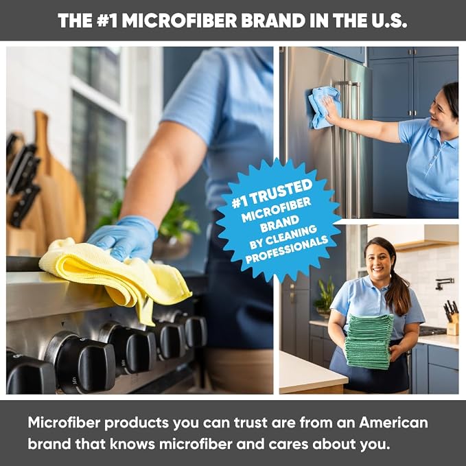 MW Pro Microfiber Cleaning Cloth | Brown | 12 Pack | 16” x 16” | Coffee - Image 7