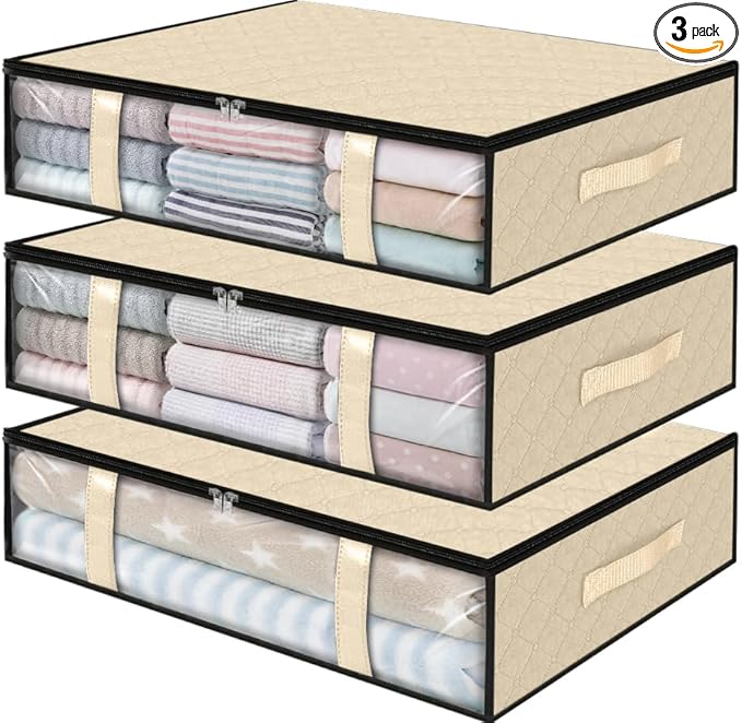 StorageRight Under Bed Storage Bins, Breathable Organizer by StorageRight