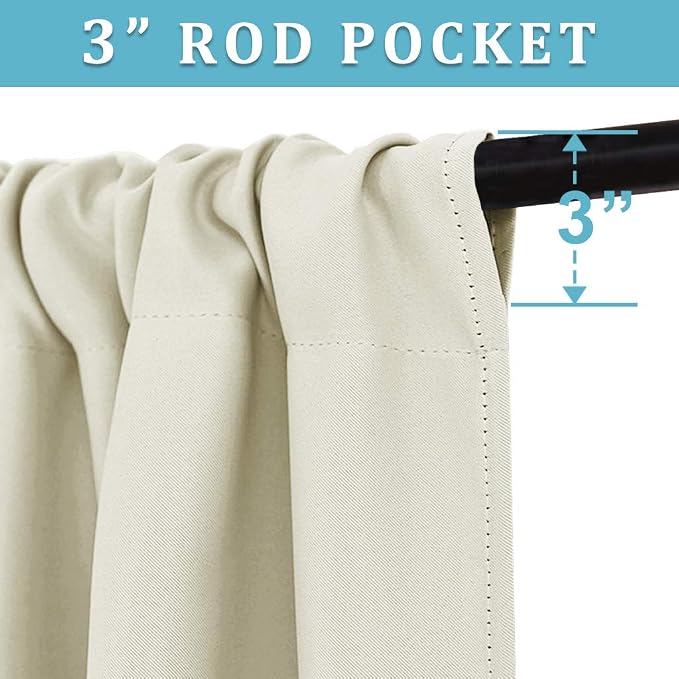 RYB HOME Blackout Curtains for Kitchen, Over Sink Privacy Curtains Window Decor - Image 3