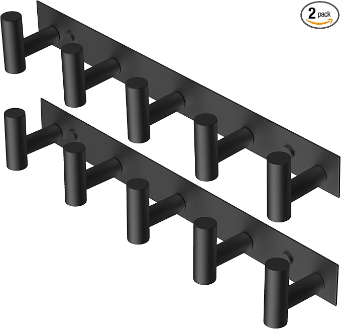 PMMASTO Coat Rack Wall Mounted, 5 "T Shaped Wall Hooks by PMMASTO