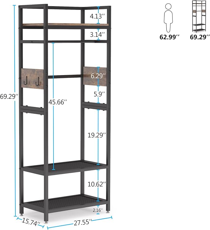 Tribesigns Small Heavy Duty Clothes Rack - Image 5