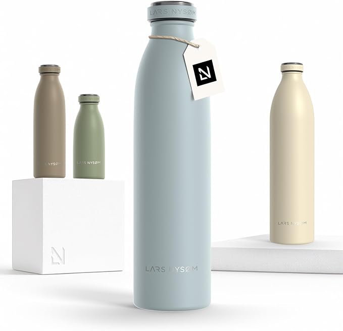 LARS NYSØM Stainless Steel Insulated Water Bottle 12oz 17oz 25oz 34oz 51oz | by LN
