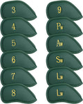 CRAFTSMAN GOLF 12pcs or 1pc Thick Synthetic Leather Golf Iron Head Covers Set by CRAFTSMANGOLF