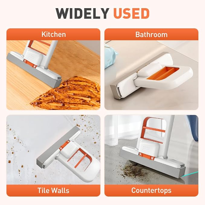 Mini Foldable Desktop Mop, Wet and Dry Portable Cleaning Sponge Mop, Self - Image 6