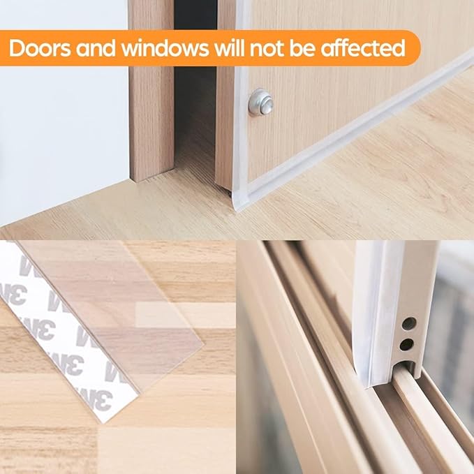 20 Ft Weather Stripping Door Seal Strip, Shower Door Bottom Seal, Self Adhesive - Image 5