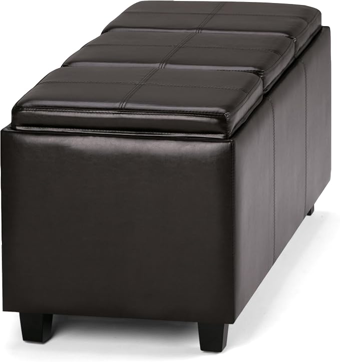 SIMPLIHOME Avalon 42 inch Wide Contemporary Rectangle Storage Ottoman in - Image 10