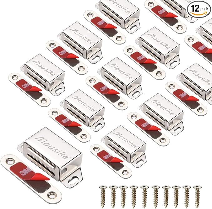 Mousike Cabinet Magnets 30lb Stainless Steel Magnetic Door Catch by Mousike